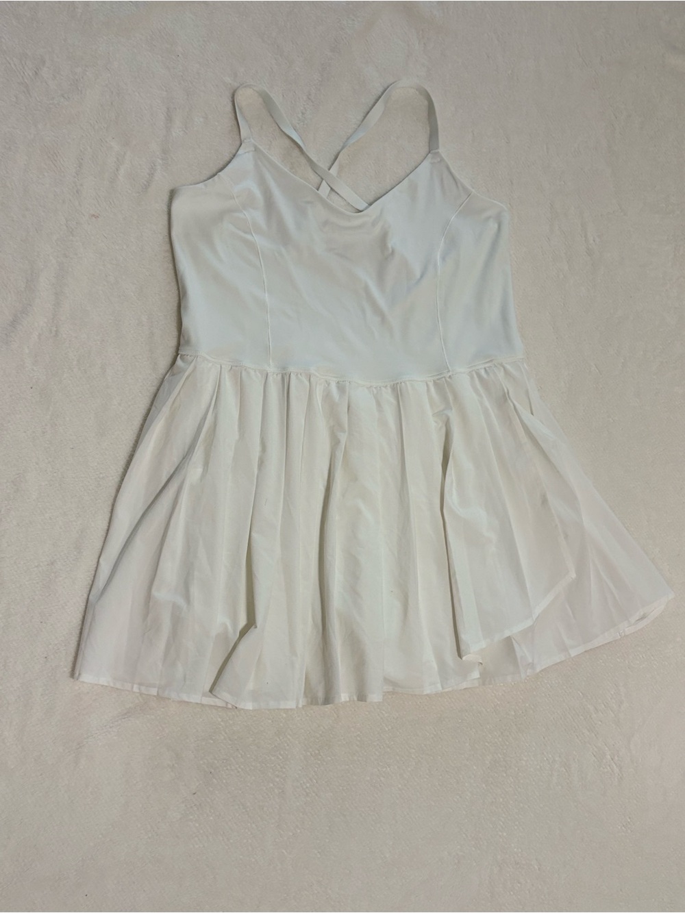 Offline women’s White Cross-Back Chiffon Skater Dress